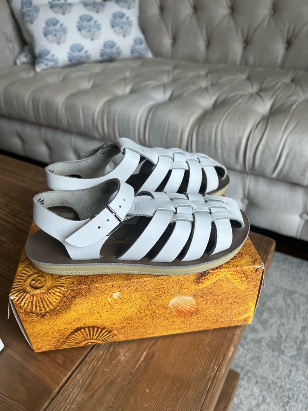 Salt Water Sandals White Kids Sailor Sandals size toddler 12